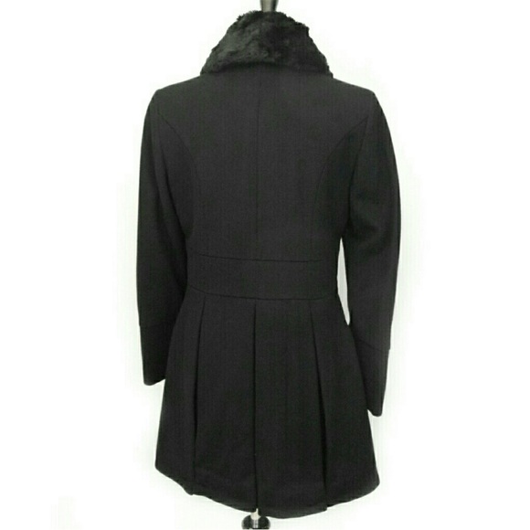 EUC Betsey Johnson Black Wool Coat w Faux Corset Sz. 14 - Picture 10 of 10